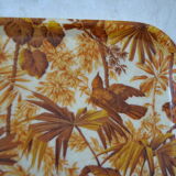 Tray with foliage decoration - 70s - authentic vintage