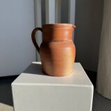 Large orange stoneware jug Grès Bonneval Made in France underneath H18
