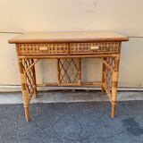 2-drawer rattan desk from the 1970