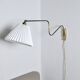 Danish Brass Swing Arm Wall Lamp, 1950s