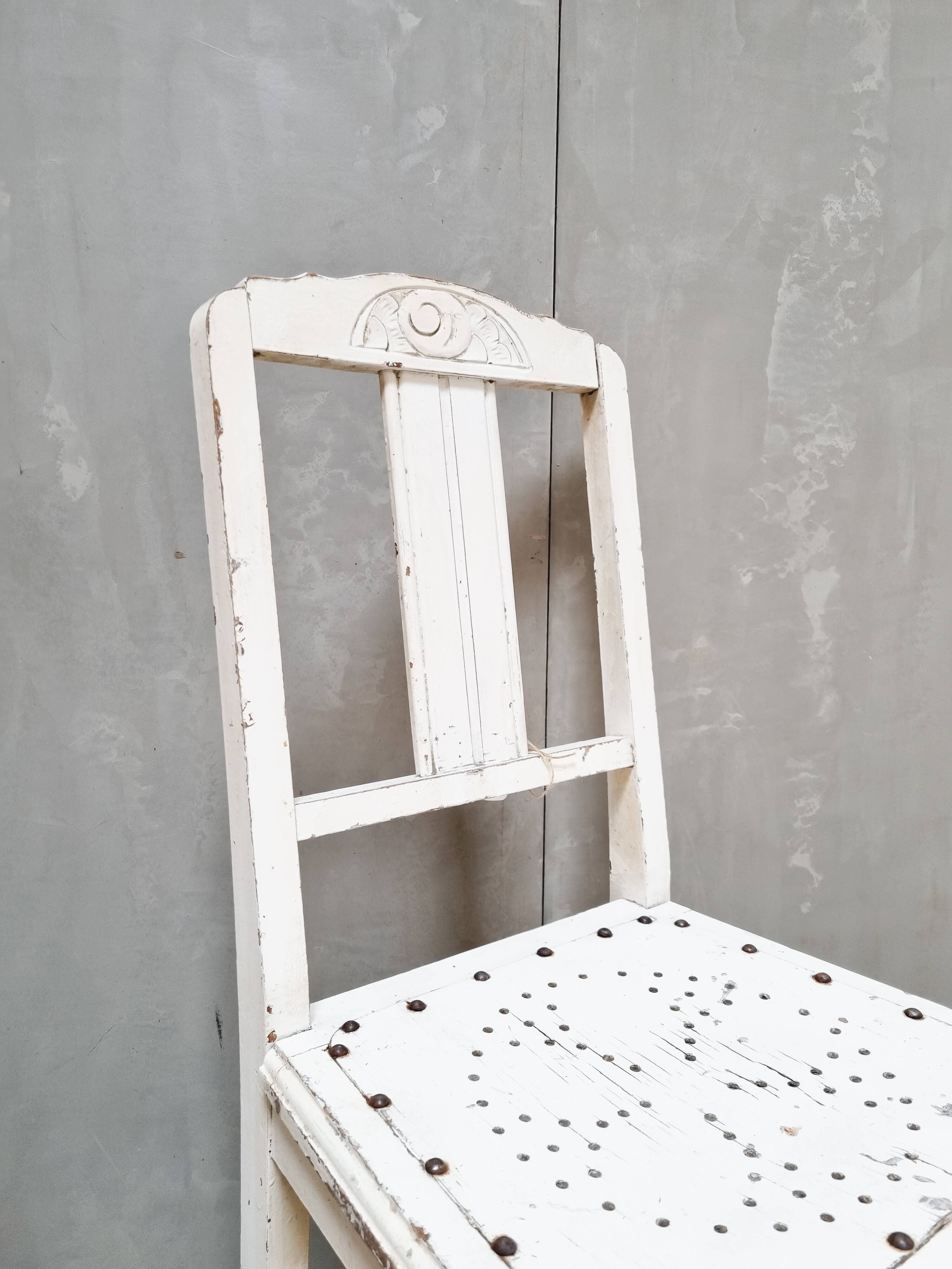 Old patinated wooden chair