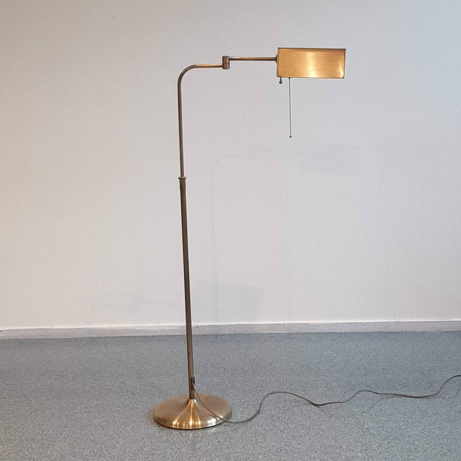 Vintage brass reading floor lamp