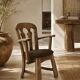 Dutch brutalist solid oak armchair with reupholstered leather seat, 1970s