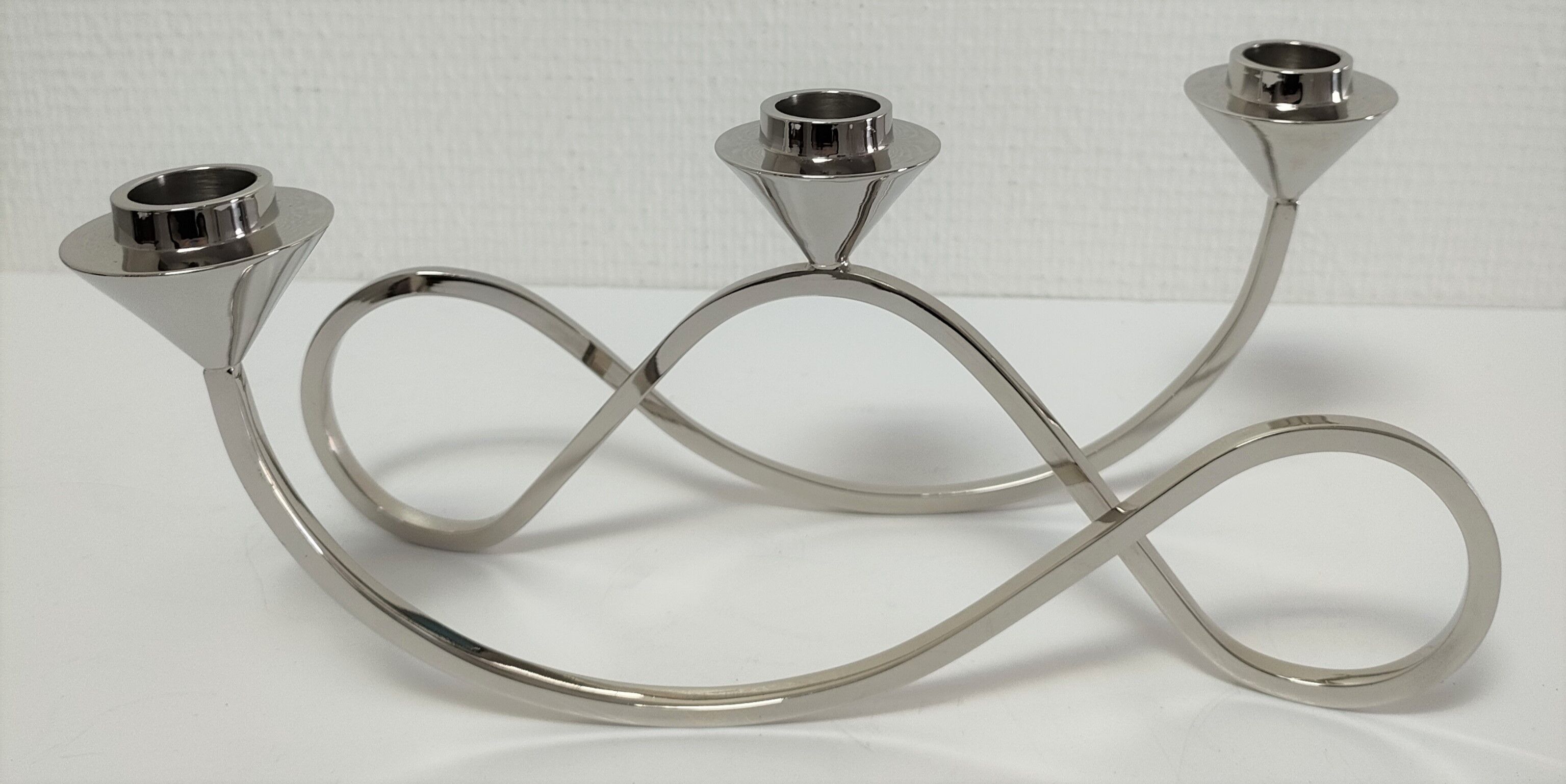 Candle holder brass chrome contemporary design