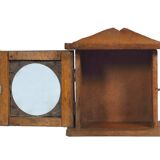 Small old wall display case clock box patina original india