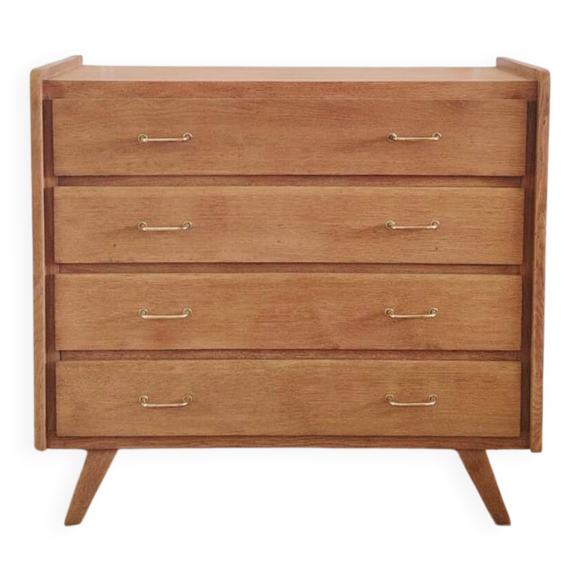 Commode vintage rénovée de style scandinave en chêne massif, années 50-60