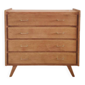 Renovated vintage chest of drawers, Scandinavian style, solid oak, 1950s-60s.