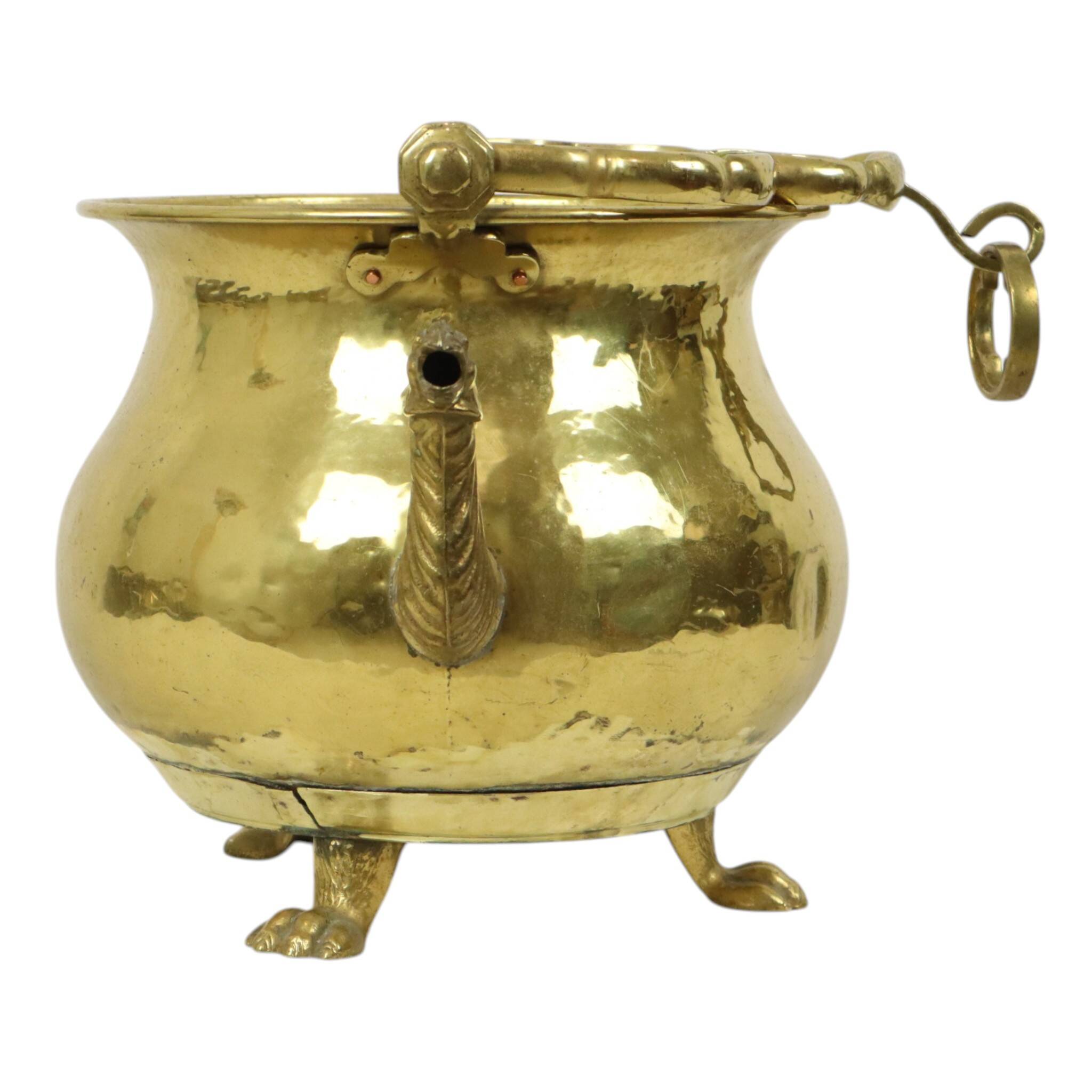 Large Copper Kettle Jardinière Flowerpot Griffin Brass