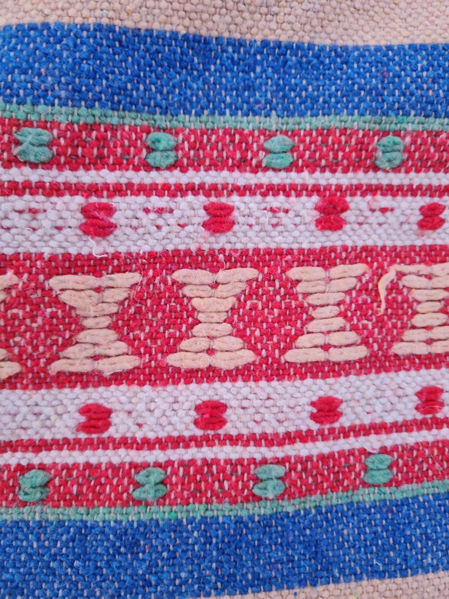 Handmade kilim carpet in cotton and wool 165x230cm