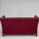 1970s, Danish 2-seater "Spanish" drop arm sofa, red furniture velour.