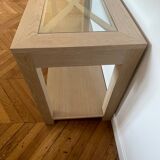 Light oak and glass console