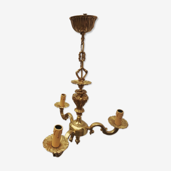 Louis XV 3-pointed bronze chandelier
