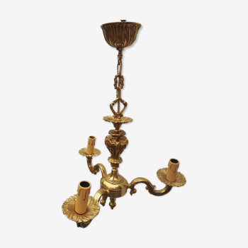 Lustre bronze style Louis XV 3 branches