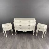 Commode et 2 chevets de style Louis XV, XXe siècle