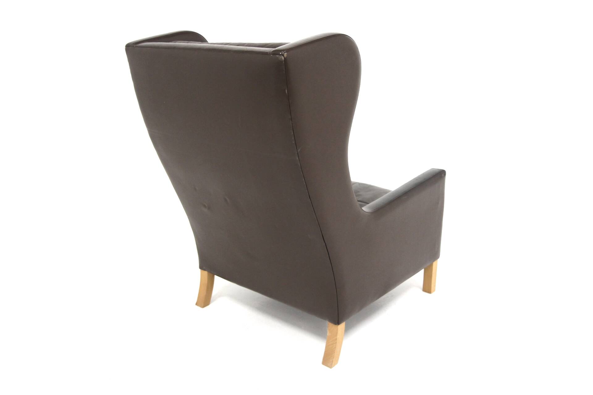 Fauteuil scandinave en cuir, Danemark, 1960