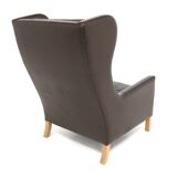 Fauteuil scandinave en cuir, Danemark, 1960