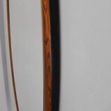 Miroir ovale Art déco en placage de chêne et cadre en pin, Tchécoslovaquie années 1940