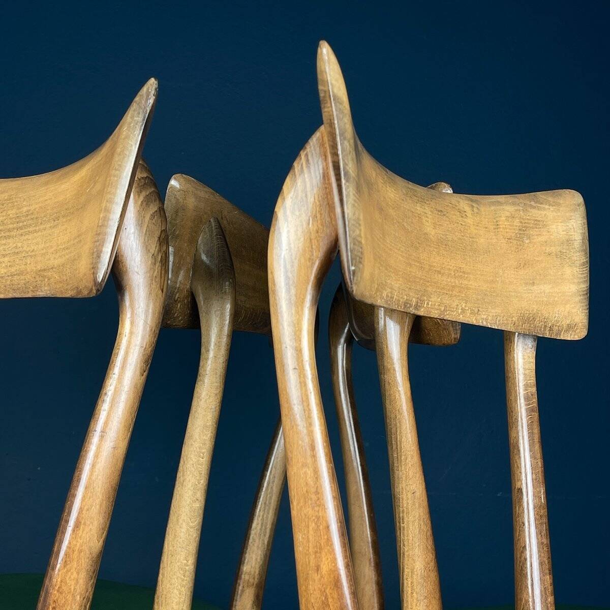 Vintage dining chairs by Pirelli Sapsa, Italy 1950s, set of 4.