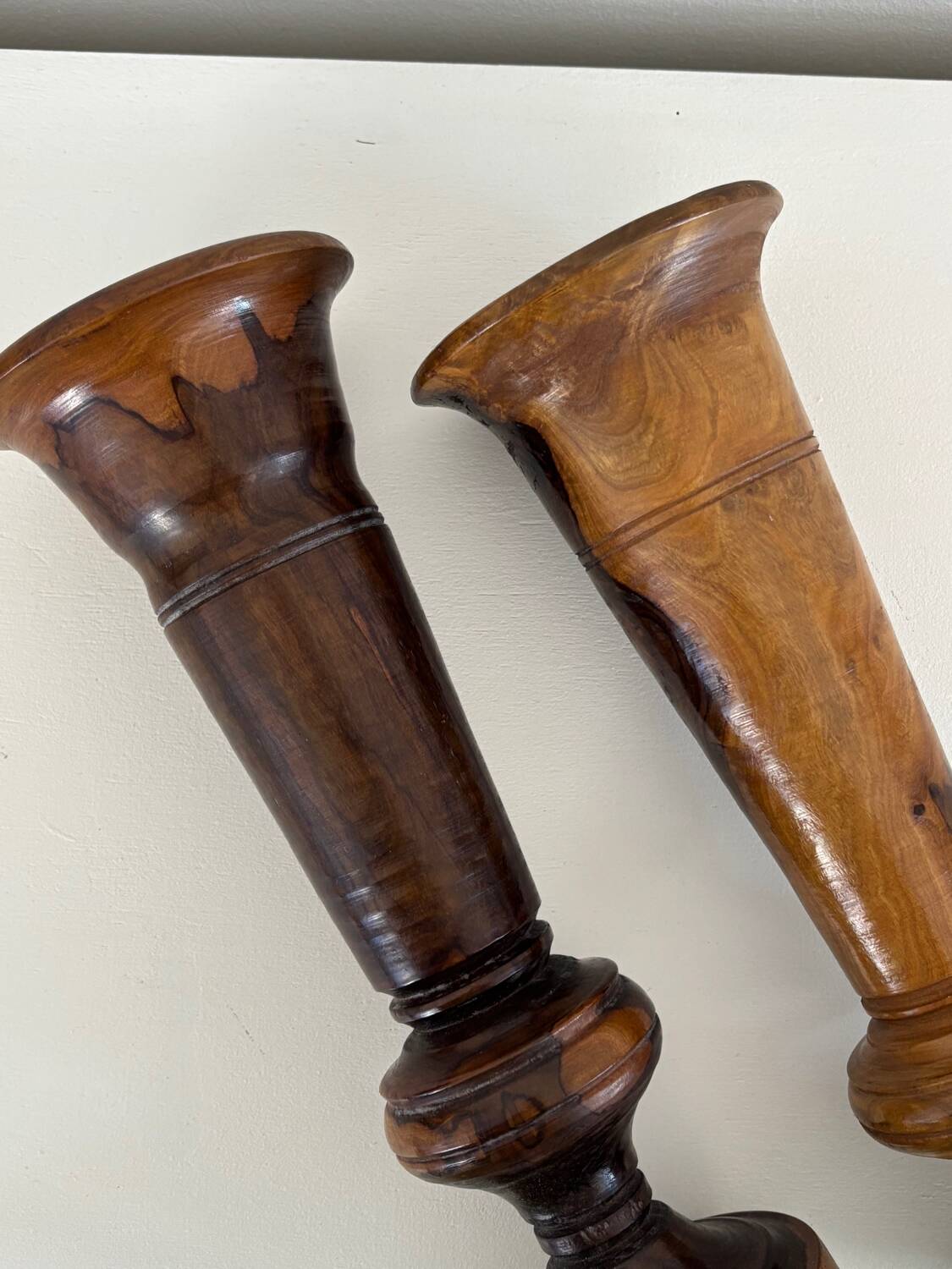 Olive wood vases
