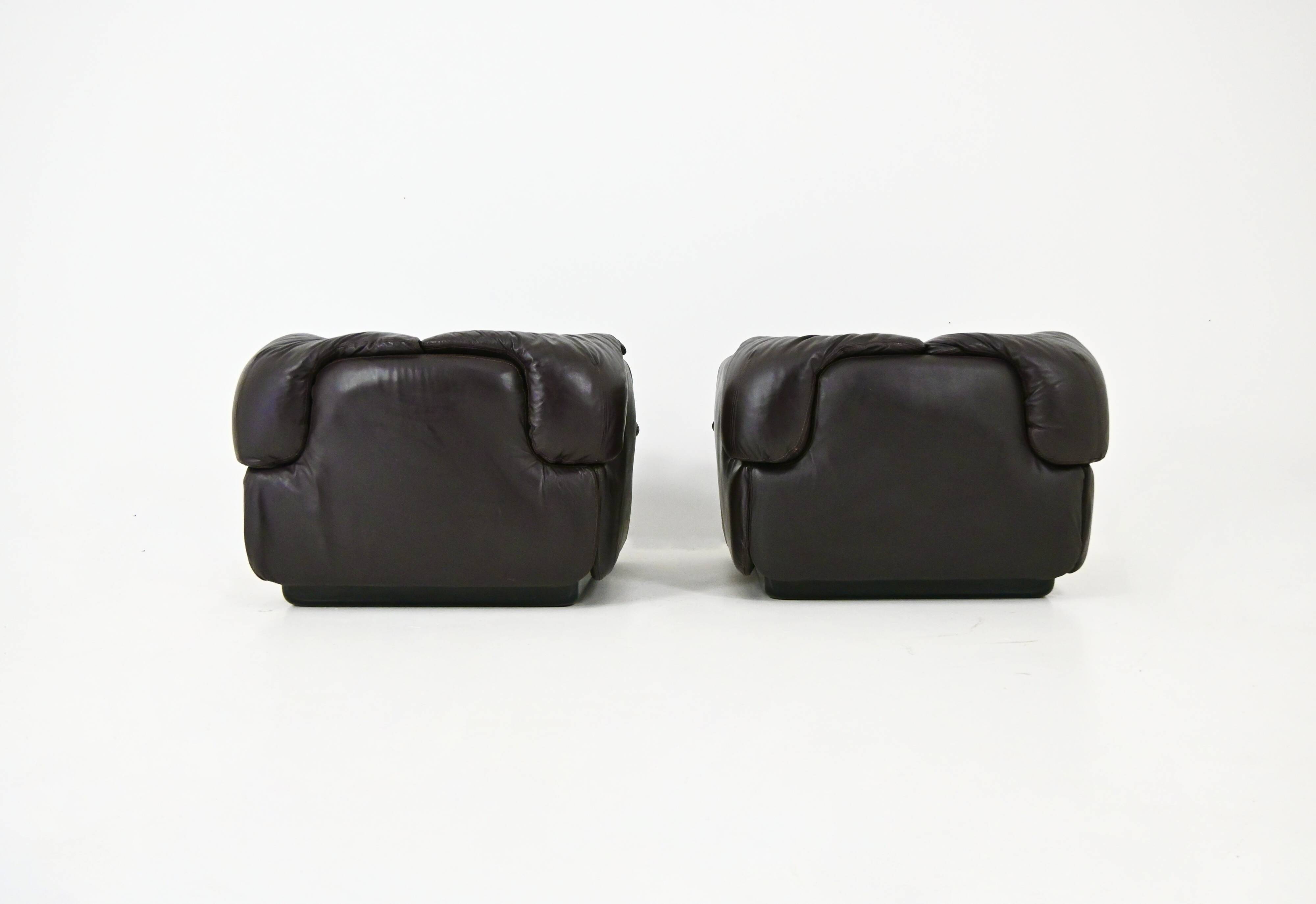 Fauteuils « Confidential » par Alberto Rosselli pour Saporiti Italia, 1970