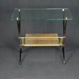 Black metal and brass side table brand Jarden