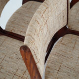 Six chairs by Henning Kjaernulf design, 70s design