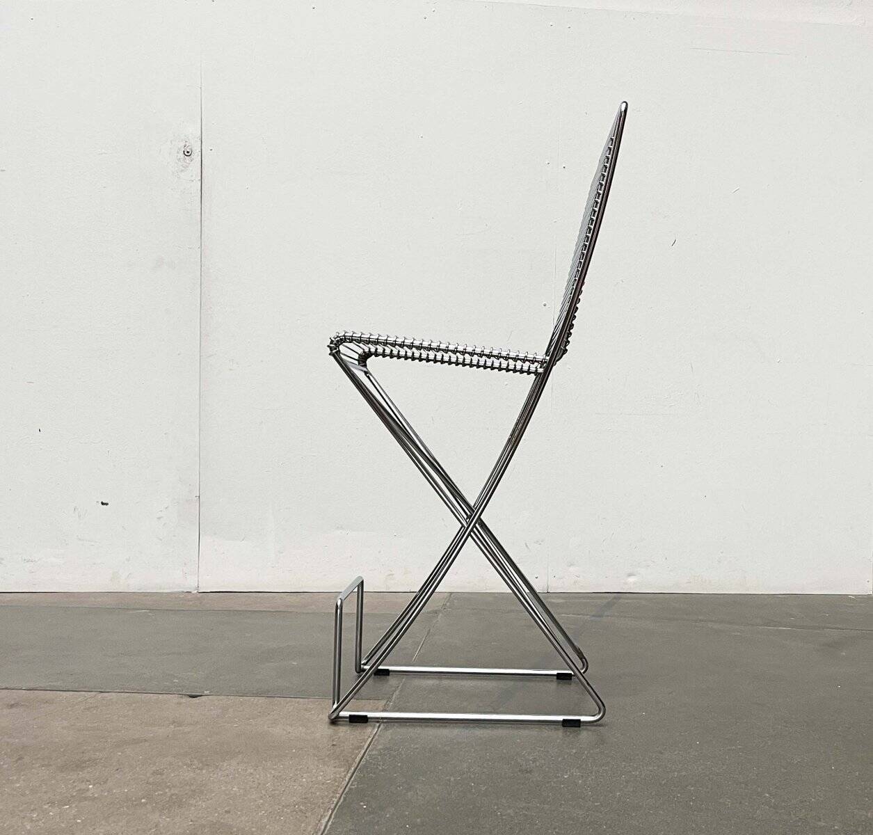 Tabouret de cuisine Postmoderne allemand Kreuzschwinger par Till Behrens pour Meyer Stahlmöbel, années 1980