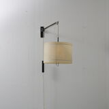 1950s extendible wall lamp with fiberglass shade, Italy