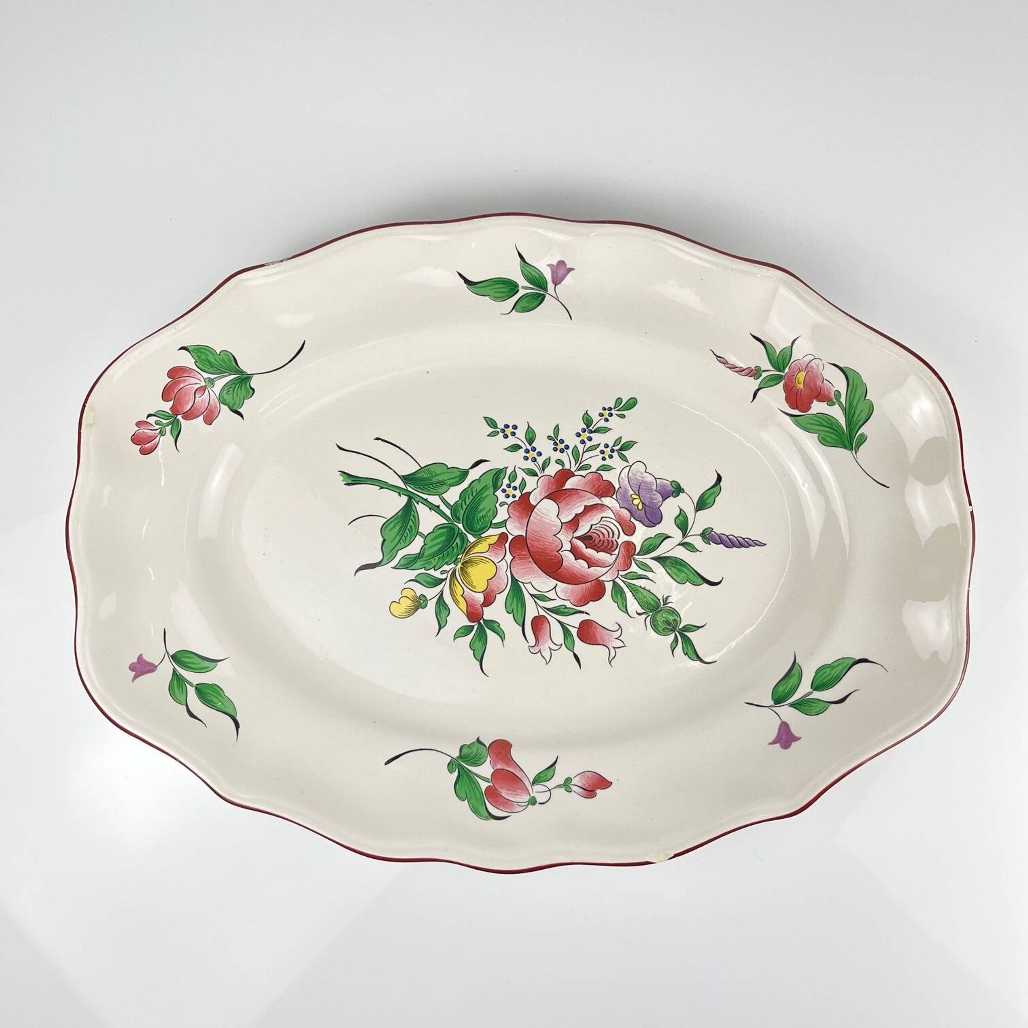 Grand plat ovale  KG Luneville – modèle Réverbère