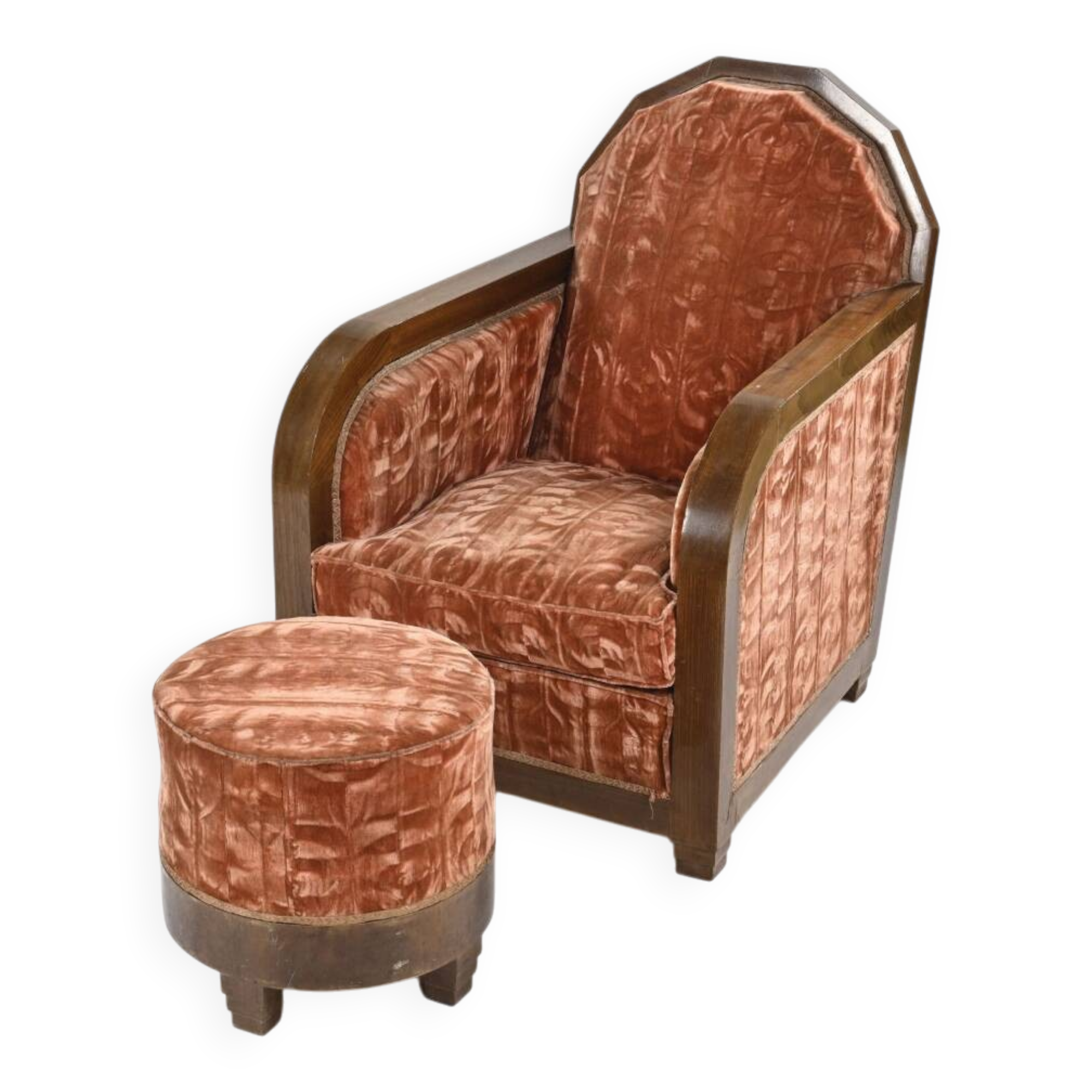 Art Deco work - armchair & ottoman