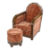 Art Deco work - armchair & ottoman