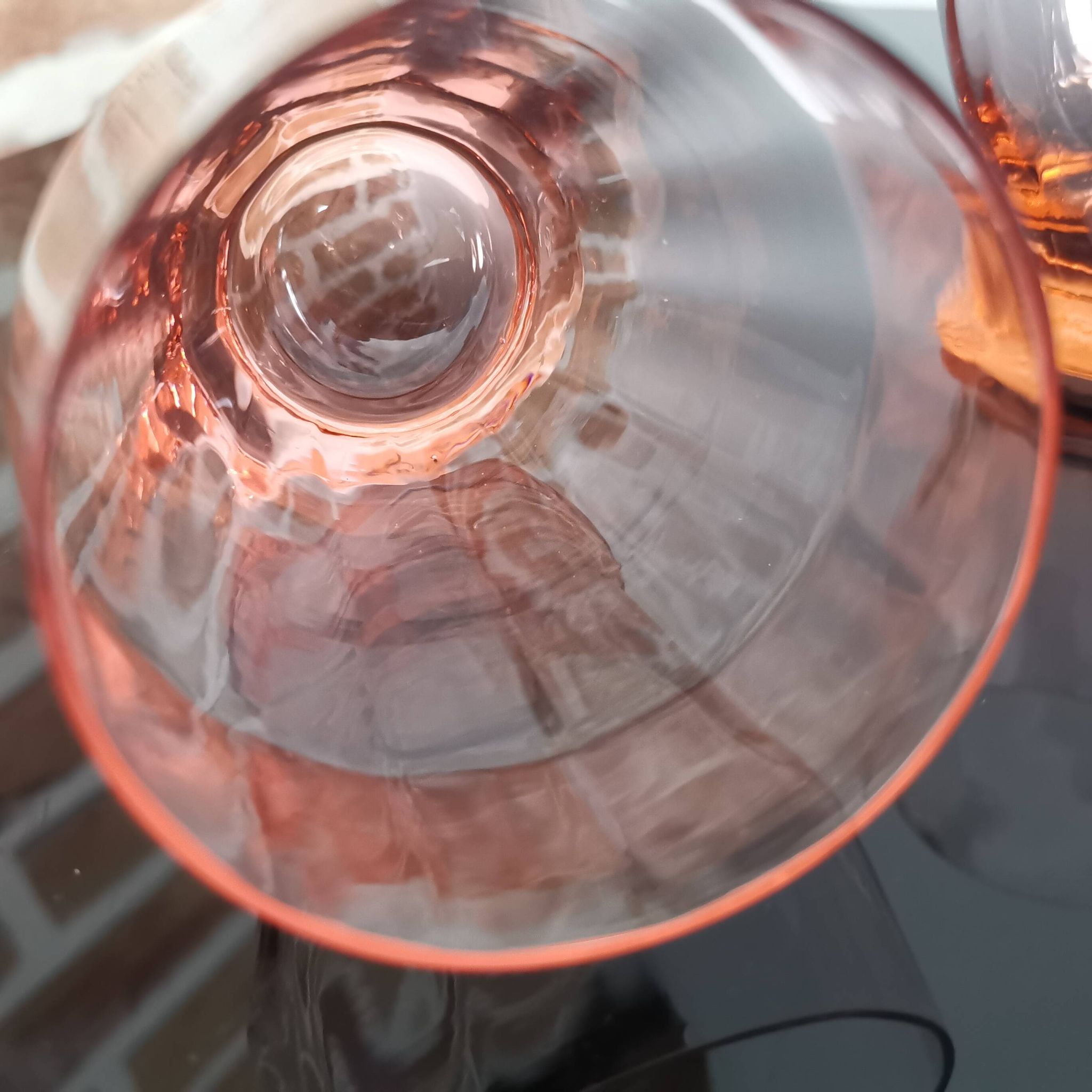5 verres dépareillées rose vintage