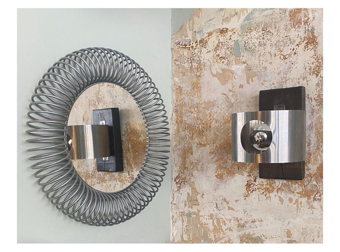 Round wall mirror Philippe Rogier, design 1970