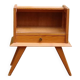 Solid pitch pine bedside table with vintage splayed legs.