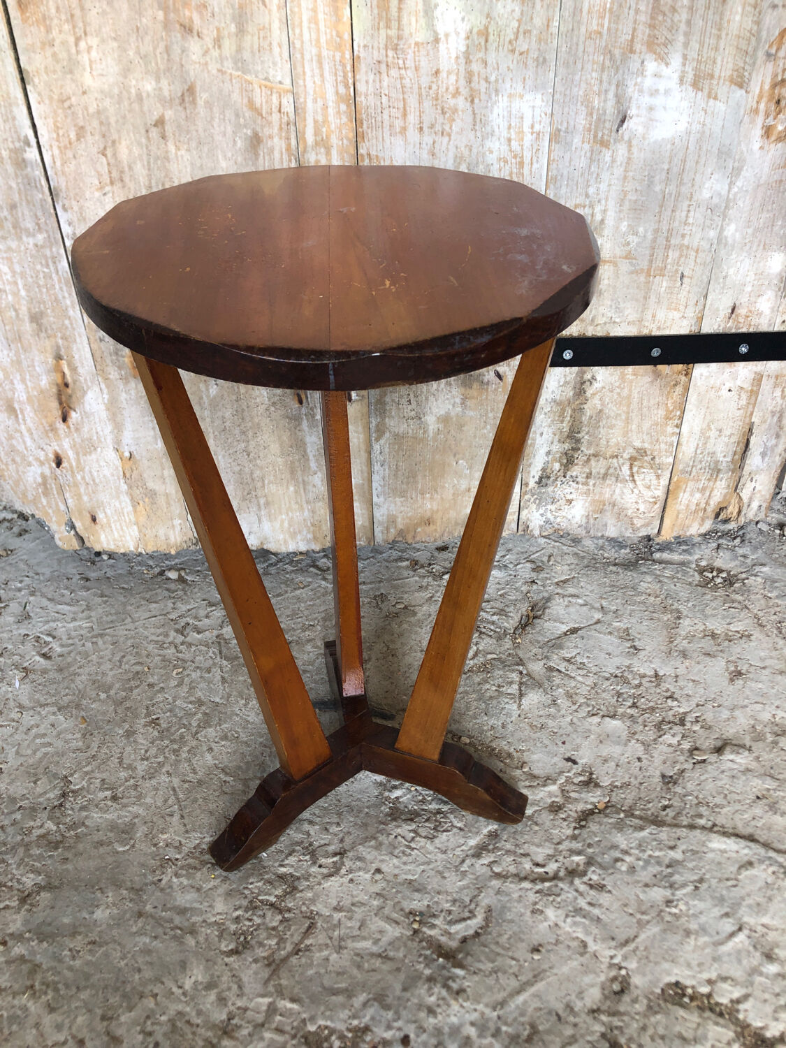 Sellette table appoint tripode bois vintage #a148