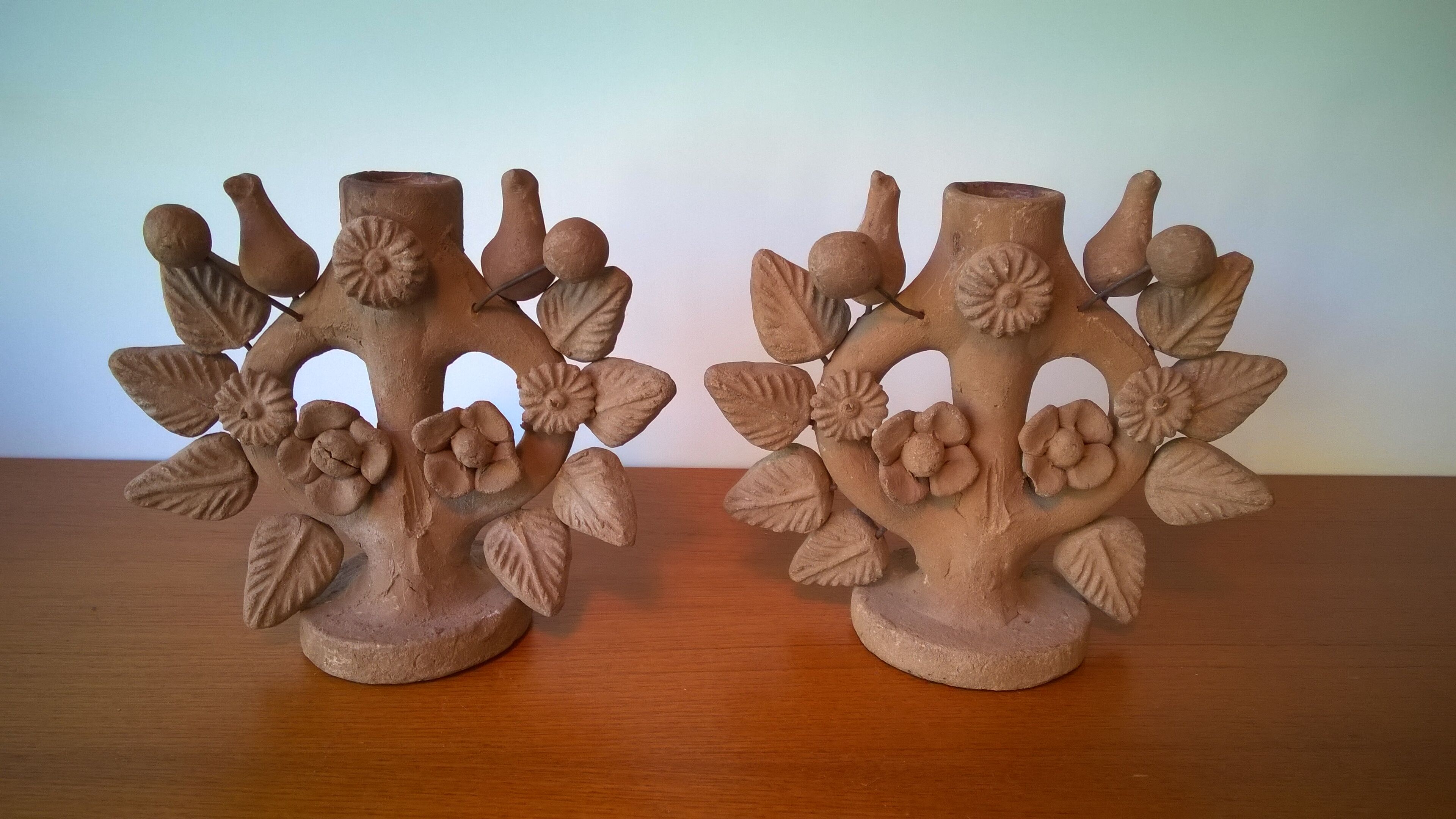 Terracotta candlesticks