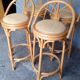 4 high bar stools in rattan vintage ep 1980