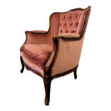 Vintage baroque armchair in old rose / single armchair