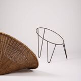 Rattan basket armchair, 1970s