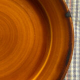 7 flat plates in earthenware Saint Clément vintage brown