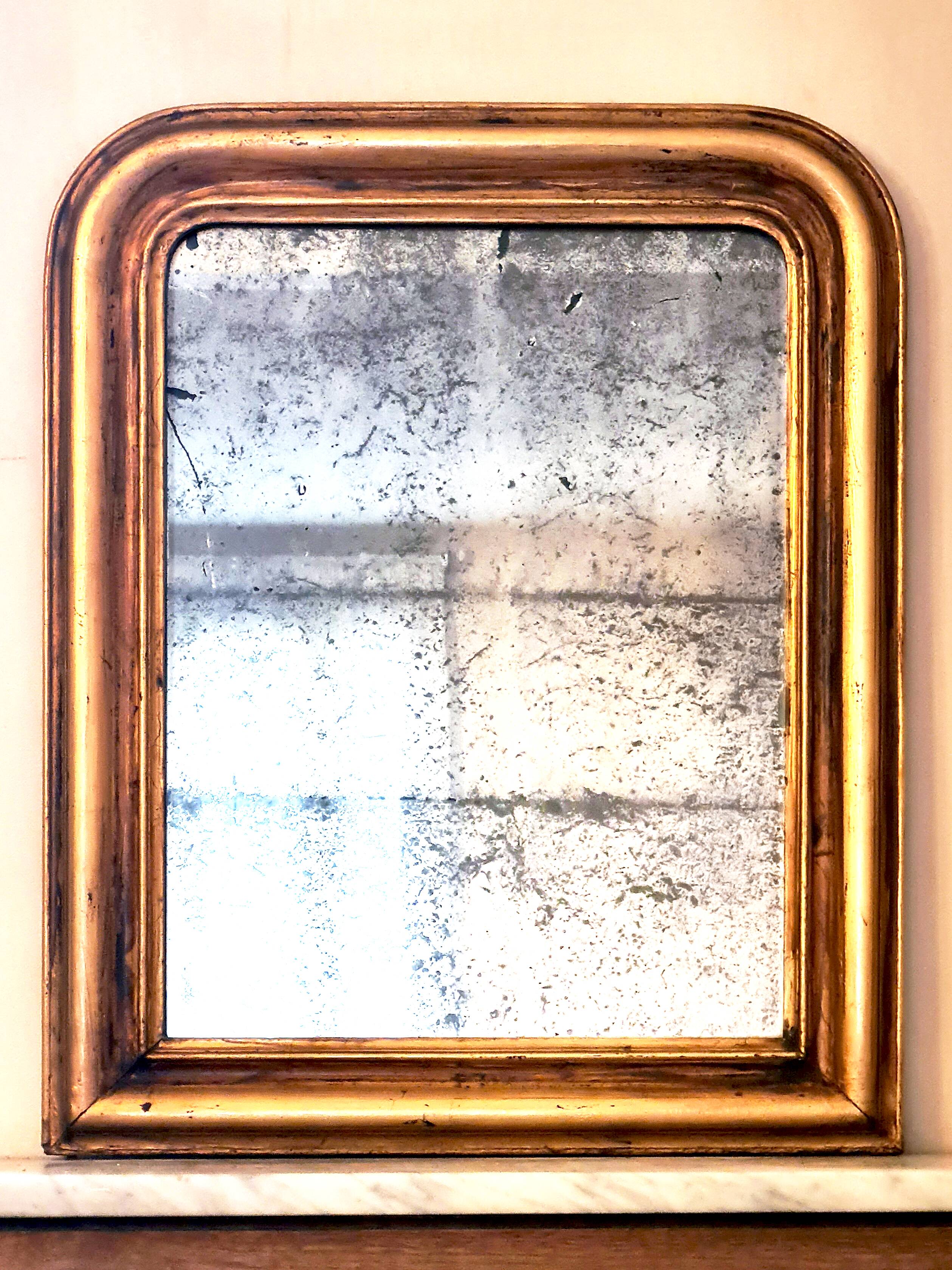 Antique Louis-Philippe mirror "Philomène" gold leaf