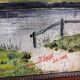 Antique landscape painting / framed oil painting of countryside landscape.
