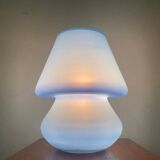 Vintage blue glass mushroom lamp