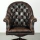 Vintage Chesterfield office chair with decorative nails in English style