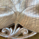 Carved wooden fruit bowl