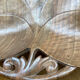 Carved wooden fruit bowl
