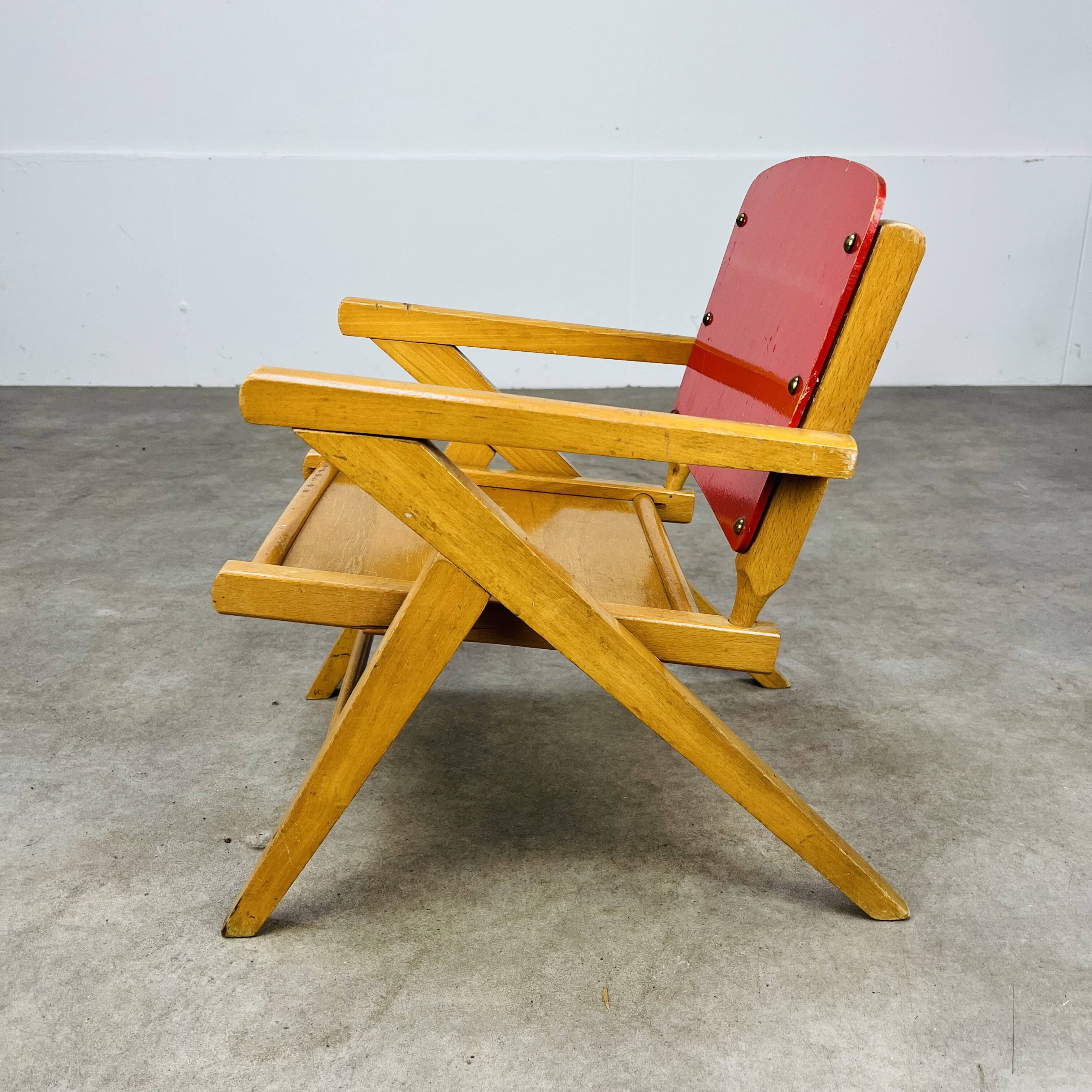 60s wooden children's armchair