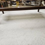 Teak coffee table with smoked glass 1970"