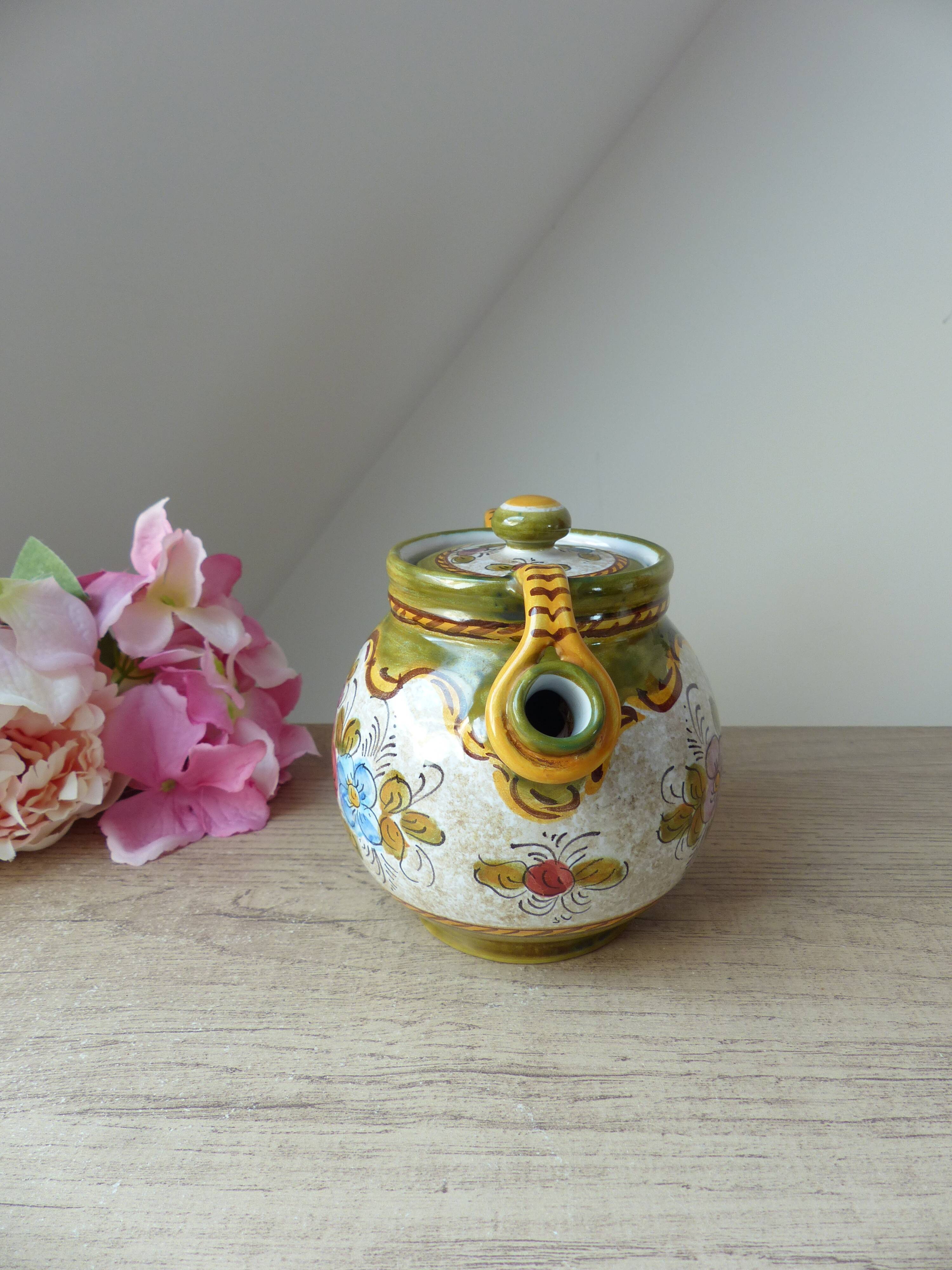 Pitcher, tiled kid from Deruta, Italy, Vintage