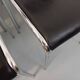Set of 6 vintage Italian stackable chairs in chrome metal and faux leather.